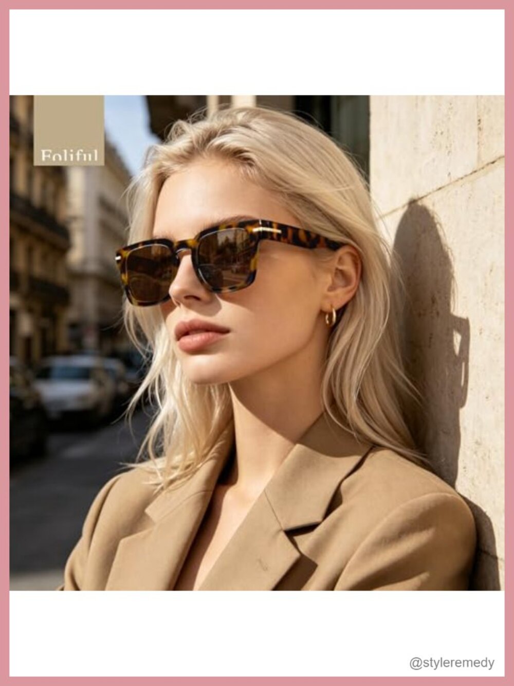 Retro Square Frame Sunglasses with UV Protection HD Lens - Picture 3 of 6